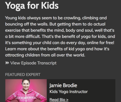 Jaime talks kids yoga on Parent Savers podcast
